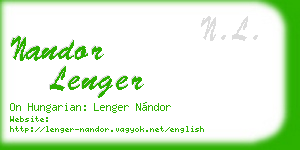 nandor lenger business card