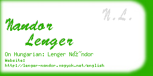 nandor lenger business card